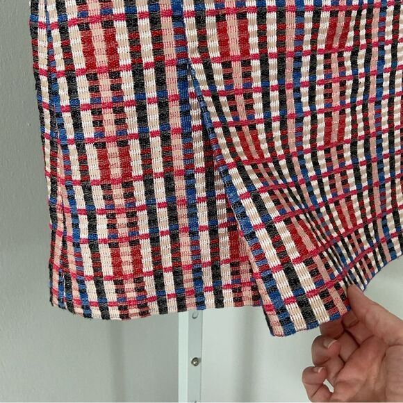 Akris Punto Textured Check Inverted Pleated Mini Skirt size 2 - Picture 3 of 8